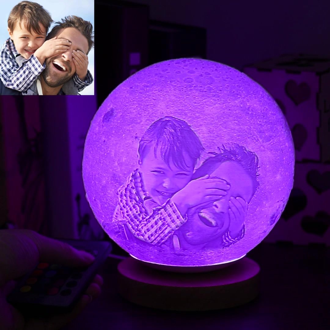 Personalized Photo 3D Moon Table Lamp