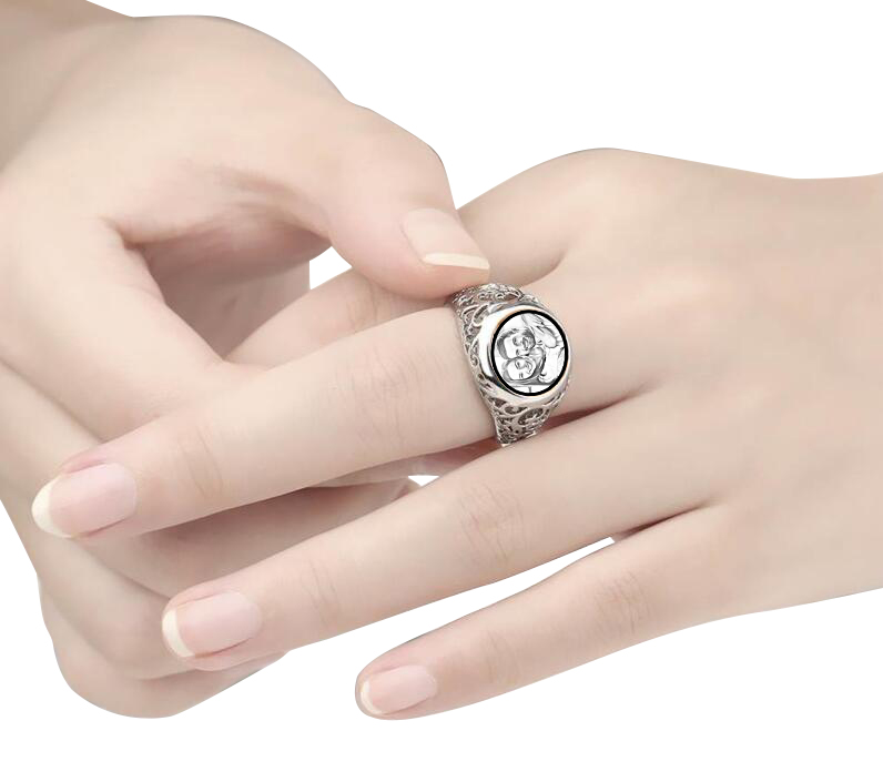 Personalized Engraved Round Photo Ring