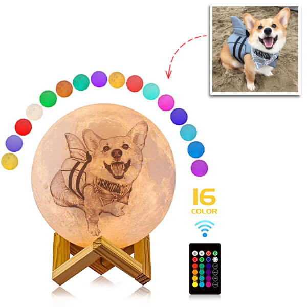 Personalized Colourful Photo 3D Moon Lamp 