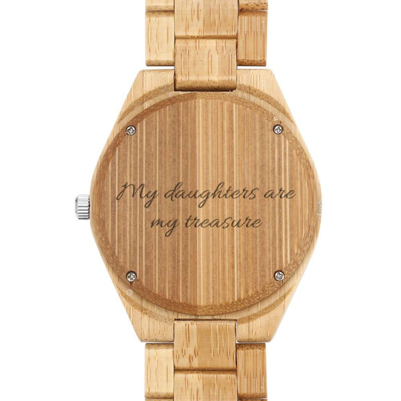 Engraved Bamboo Photo Watch