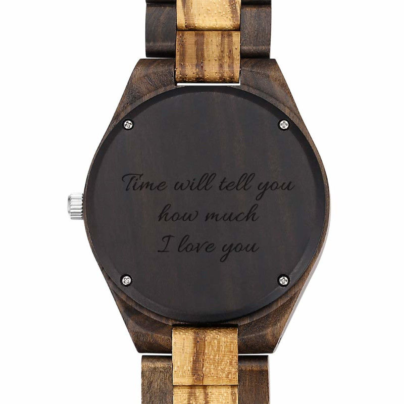 Engraved Wooden Photo Watch